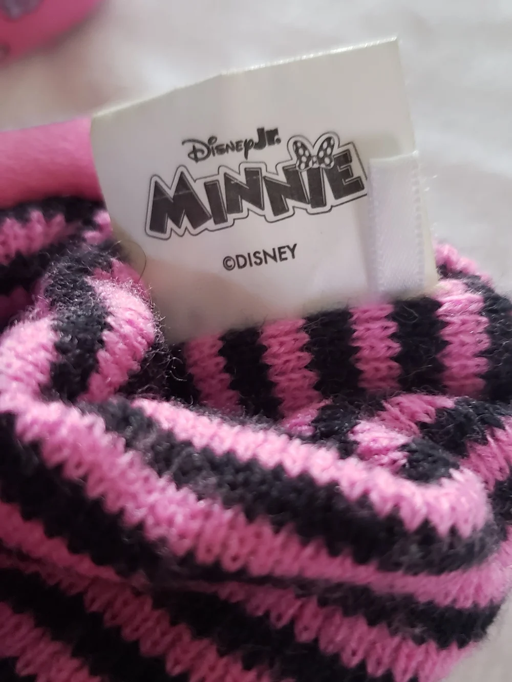 Disney Pink Minnie Mouse Plush Slip-On Slippers with Polka Dot Bows